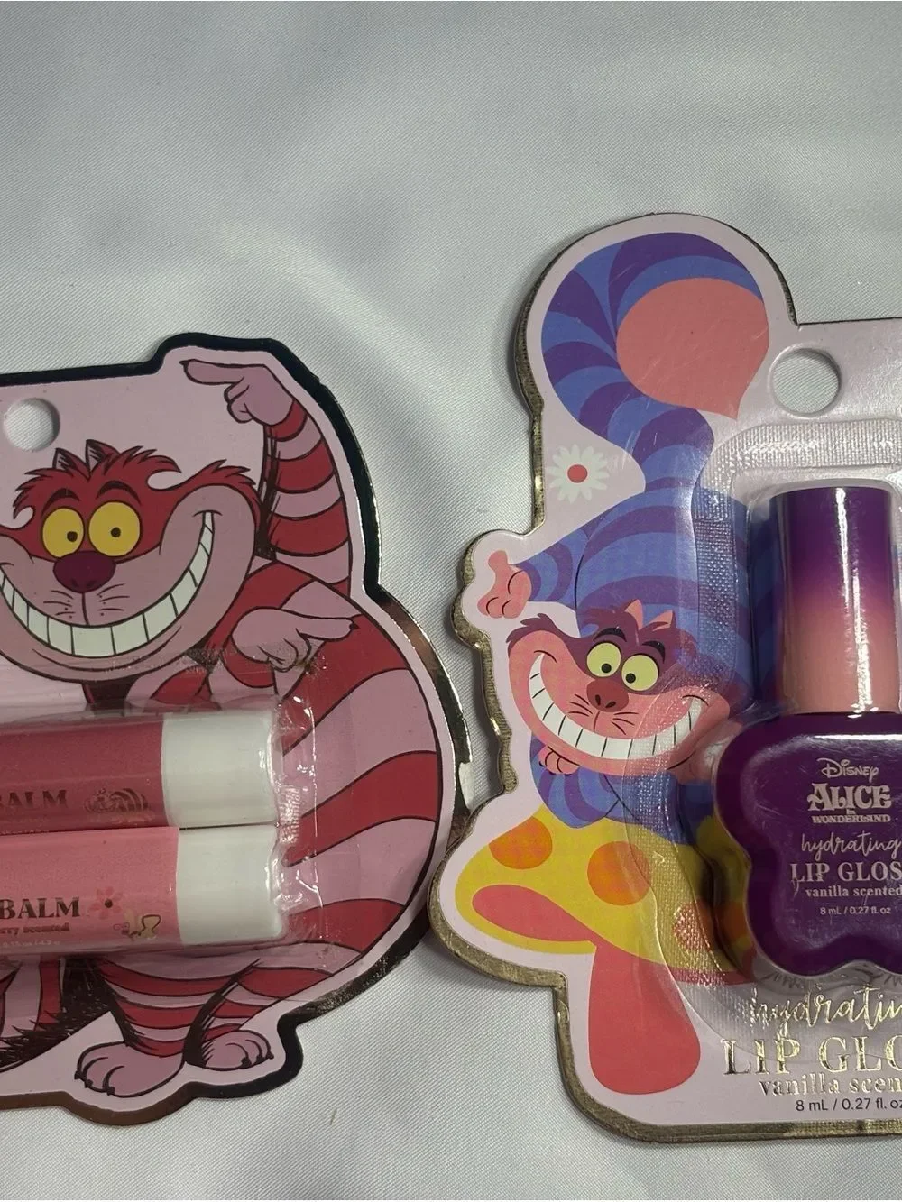 9 New Disney Alice in Wonderland Lip Gloss & Balm Set Bundle Pink